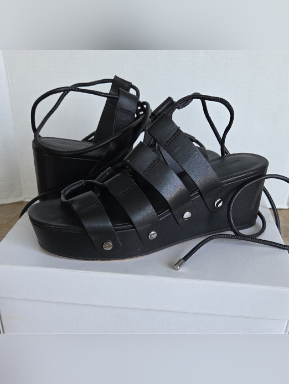 Rebecca Minkoff Black Wedge Iven  Sandals